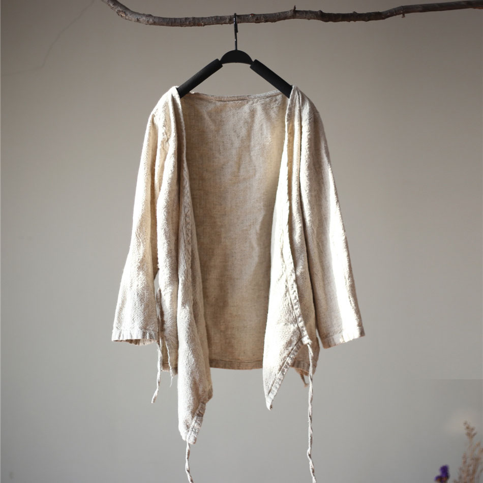 Versatile Retro Linen Long Coat