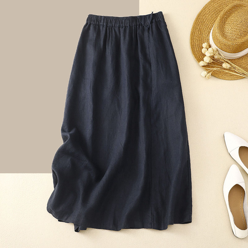 Leisure Simple Solid Color Long Skirt
