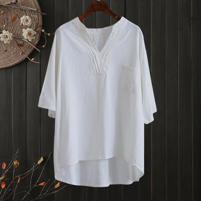Simple Fold V -neck Comfort T -shirt