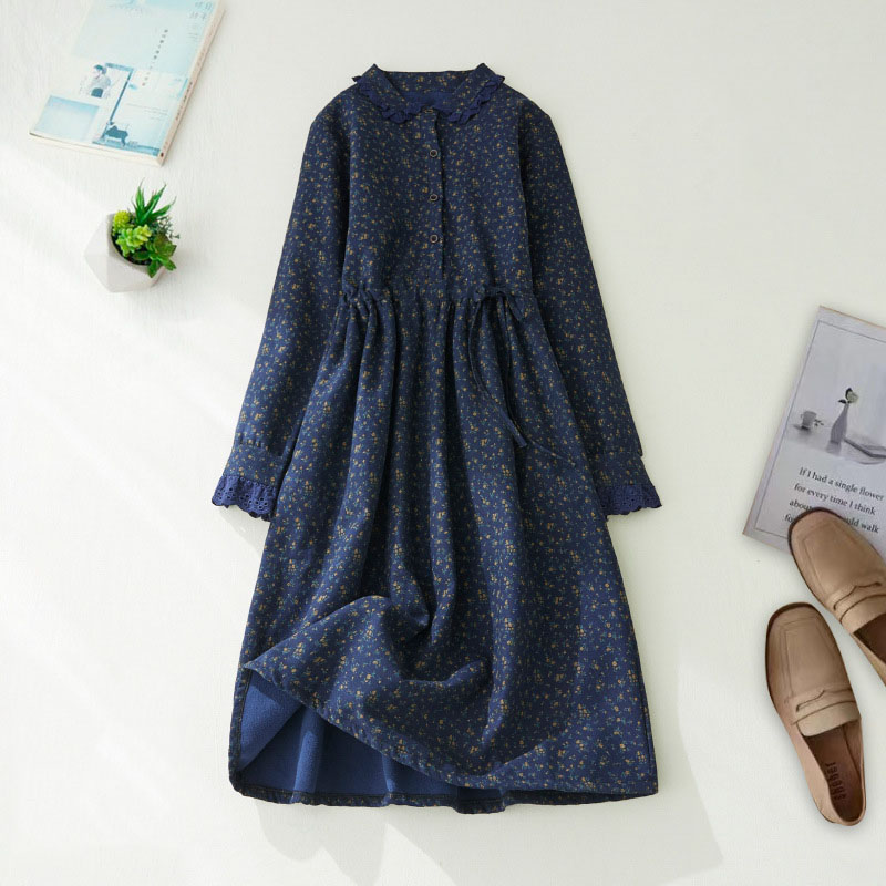 Warm Tiny Flowers Doll Style Dress