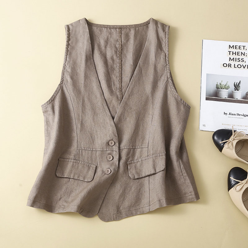 Women's Chic Simple Solid Color Cotton Vest