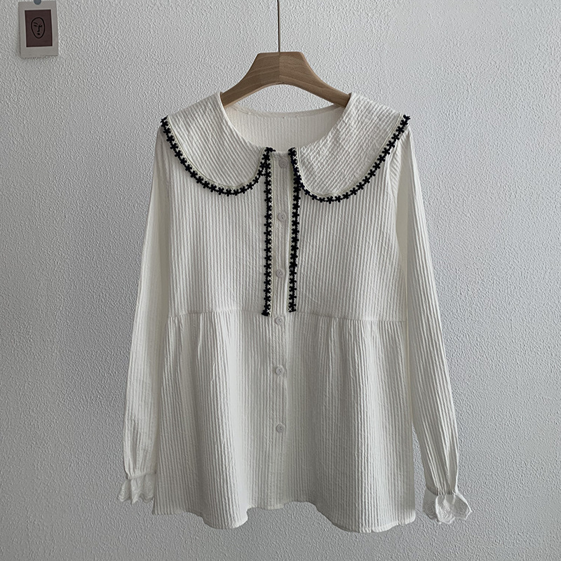 Contrast Color Lace Shirt