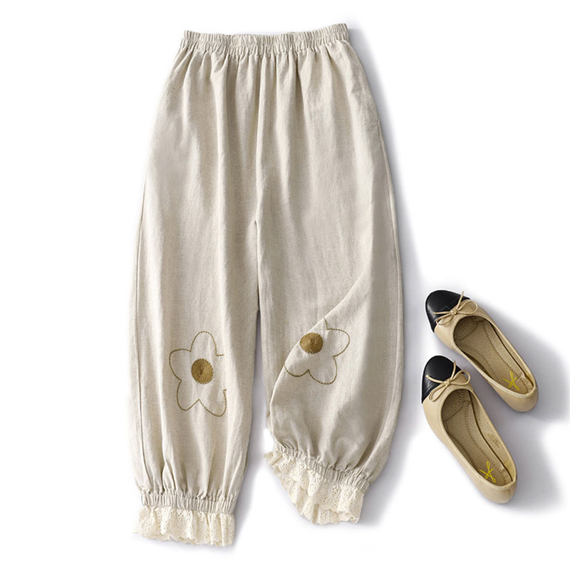 Chic Interest Embroidery Harem Trousers